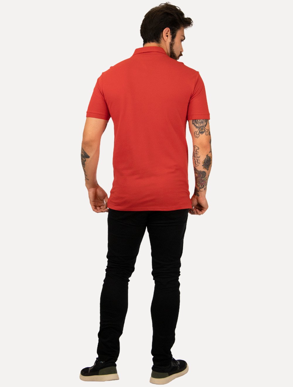 Polo Tommy Jeans Masculina Piquet Regular Placket Vermelha