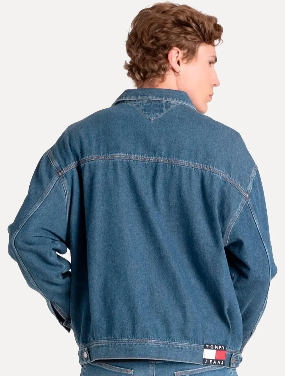 Jaqueta Tommy Jeans Masculina Ryan Trucker Denim Azul Médio
