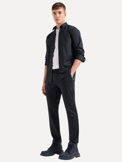 Calça Armani Exchange Masculina Social Stretch Chino Azul Marinho