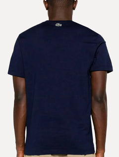 Camiseta Lacoste Masculina Regular Cotton Jersey Vintage Branded Azul Marinho