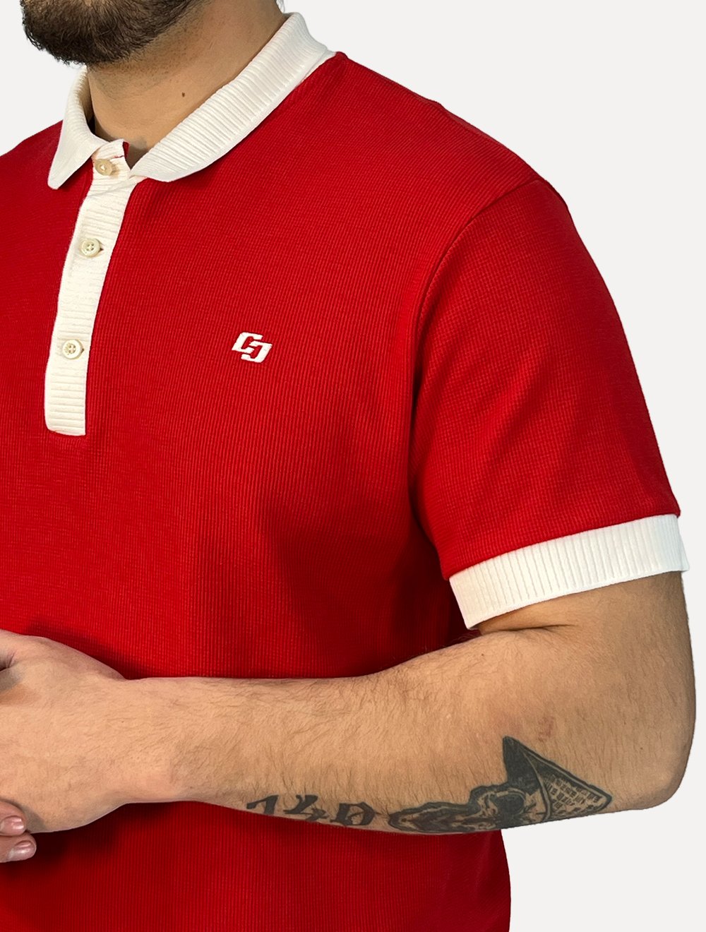 Polo Colcci Masculina Piquet Regular Texturizada Vermelha