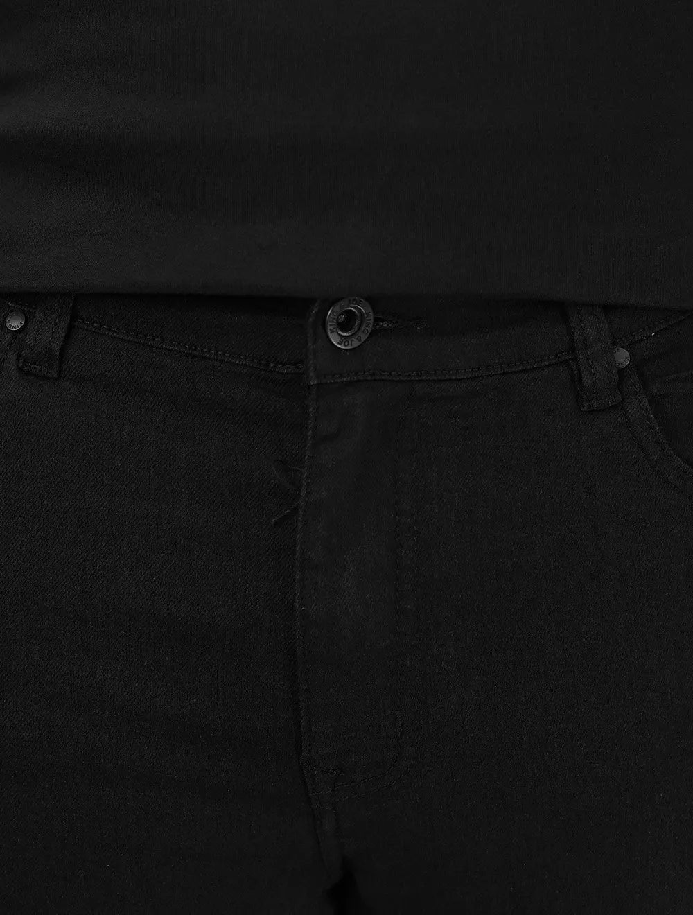 Calça King & Joe Jeans Masculina Flex Skinny Black Preta