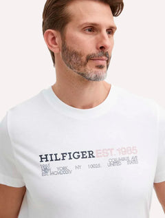 Camiseta Tommy Hilfiger Masculina Monotype 1985 Logo Branca