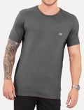 Camiseta King & Joe Masculina Slim Basic Light Small Logo Chumbo