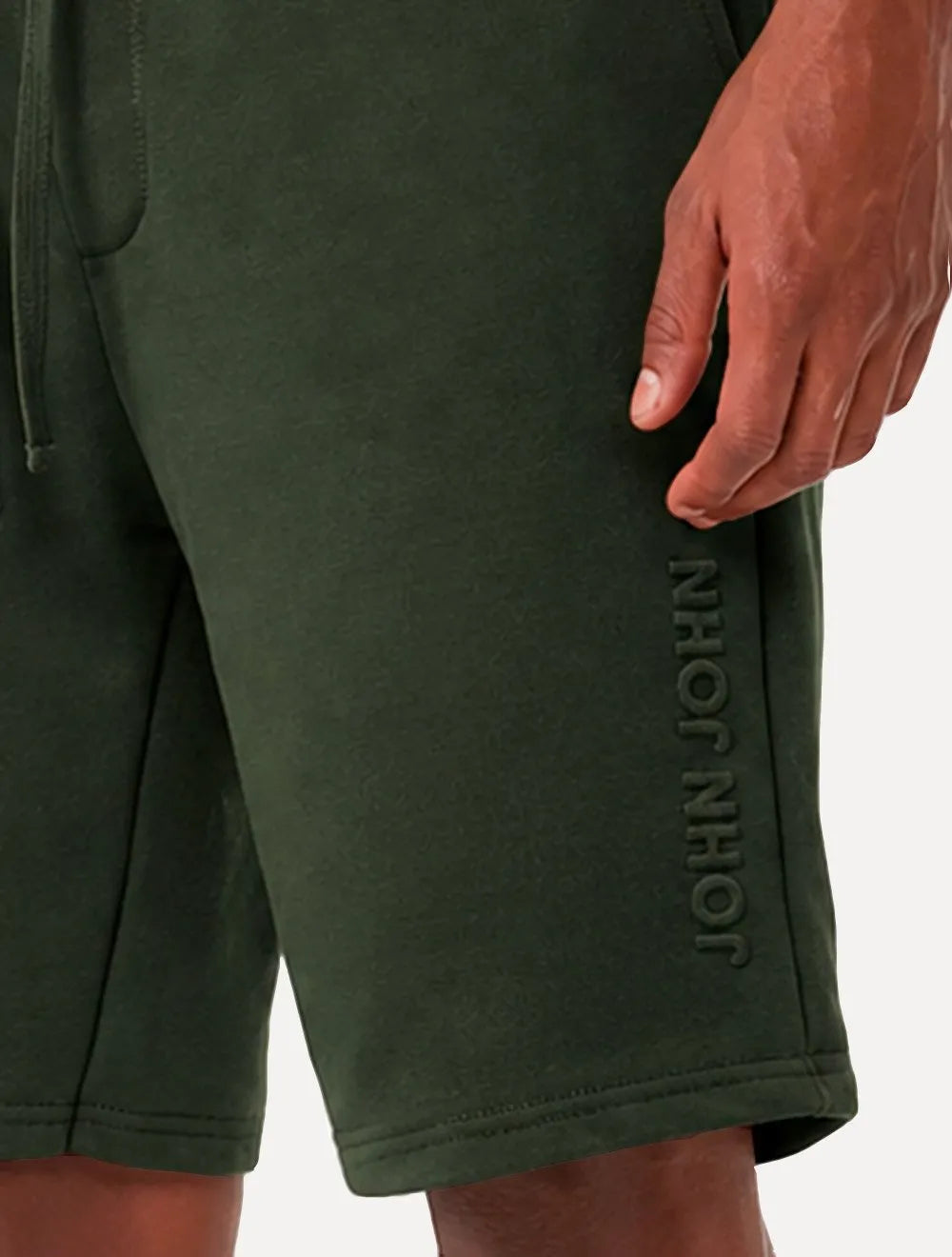 Bermuda John John Masculina Moletom Embossed Logo Verde Militar