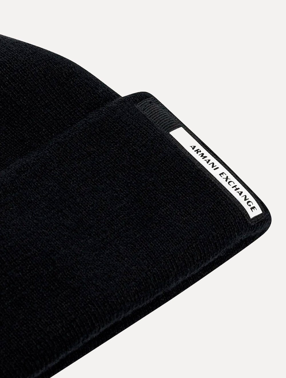 Gorro Armani Exchange Tricô Silk Tag Logo Preto