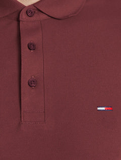 Polo Tommy Hilfiger Masculina Piquet Regular Placket Vermelho Escuro