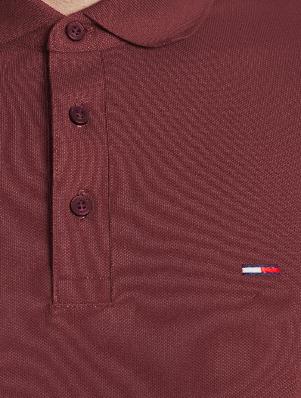 Polo Tommy Hilfiger Masculina Piquet Regular Placket Vermelho Escuro