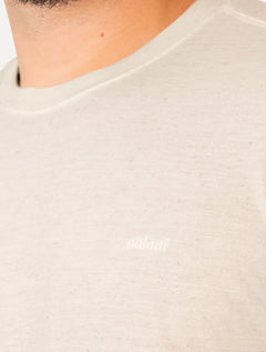 Camiseta Colcci Masculina Regular Linho Logo Off-White Mescla