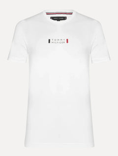 Camiseta Tommy Hilfiger Masculina Stack Center Brand Love Print Branca