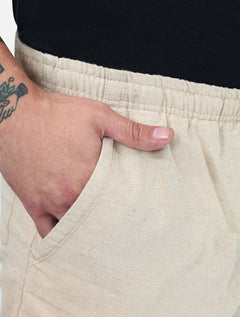 Short King & Joe Masculina Tradicional Casual Linho Areia
