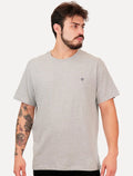 Camiseta Dudalina Basic Essential Navy Icon Cinza Mescla
