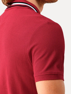 Polo Tommy Hilfiger Masculina Regular Fit Collar Vermelho