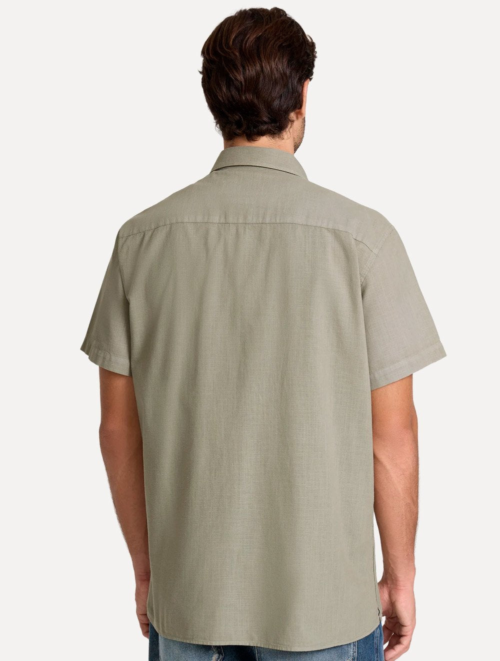Camisa John John Masculina Relaxed Manga Curta Cotton Verde Claro