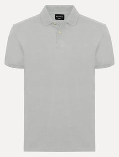 Polo Aramis Masculina Basic Piquet Mono Cinza Claro