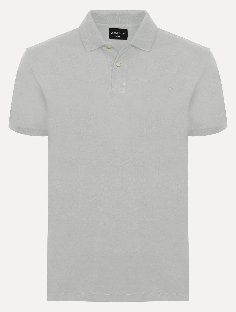 Polo Aramis Masculina Basic Piquet Mono Cinza Claro