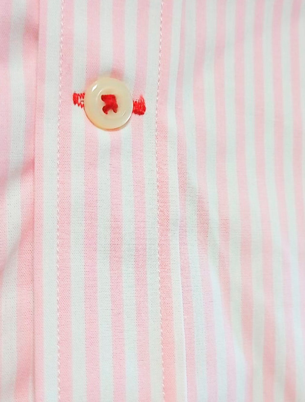 Camisa Tommy Hilfiger Masculina Manga Curta Regular Listrada Oxford Rosa Claro