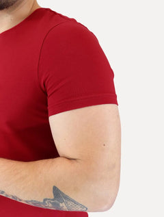 Camiseta Tommy Hilfiger Masculina Slim Fit Essential Stretch Vermelha