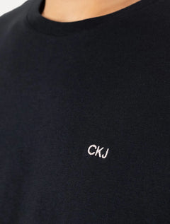Camiseta Calvin Klein Jeans Masculina CKJ Bordado Peito Azul Marinho