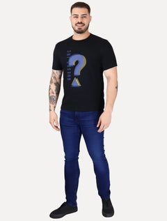 Camiseta Guess Masculina Logo Inc Question Preta