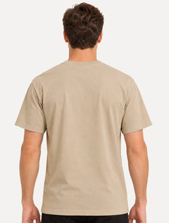 Camiseta Calvin Klein Swimwear Masculina V-Neck Slim Fit Logo Cáqui Claro