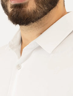 Camisa John John Masculina Manga Curta Slim Logo Branca