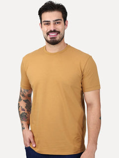 Camiseta K&J Black Cotton Flex Slim Caramelo