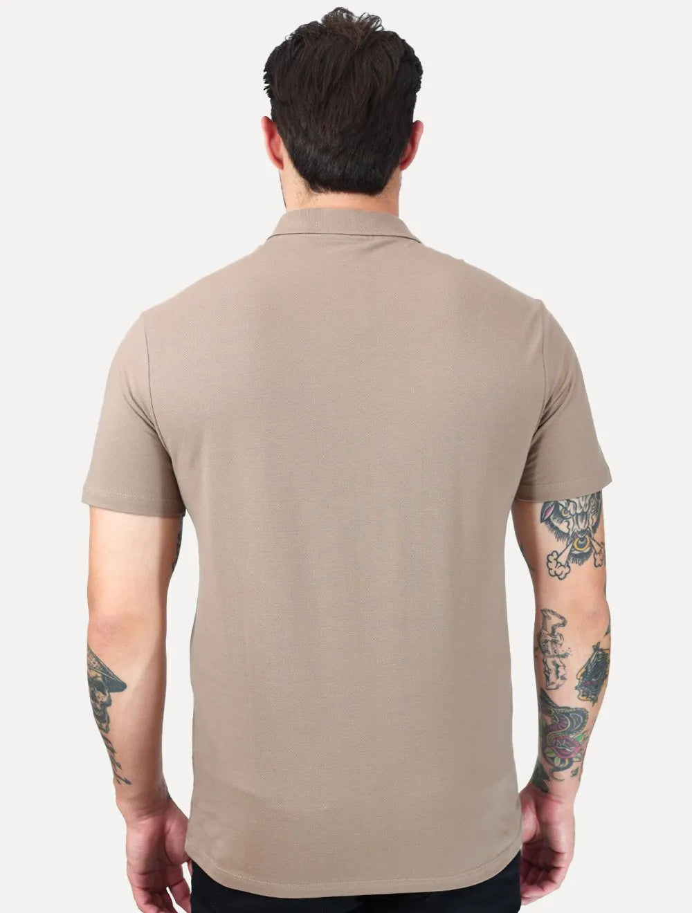 Polo John John Masculina Light Transfer Bege Médio