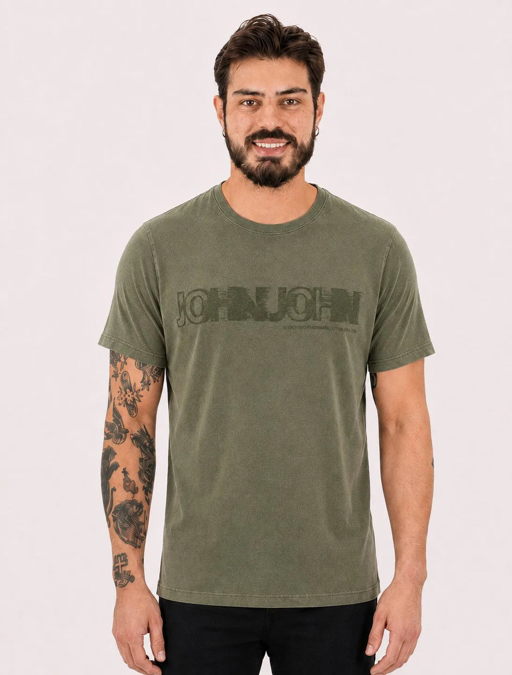 Camiseta John John Masculina Regular Fit Ghost Verde Militar