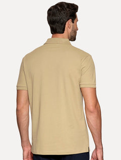 Polo Aramis Masculina Regular Basic Piquet Surton Mono Logo Cáqui