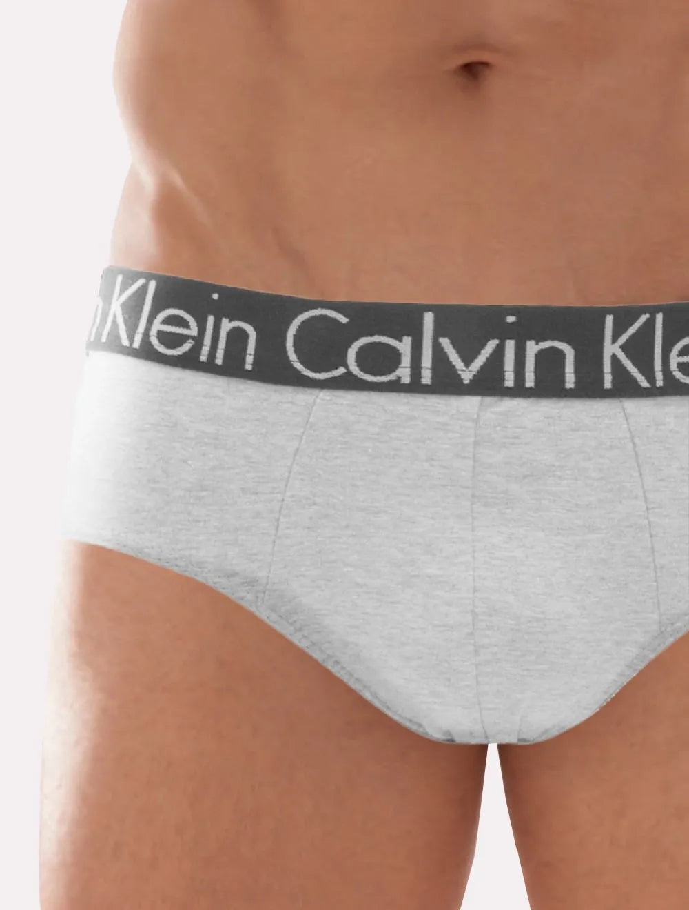 Cueca Calvin Klein Brief Cotton Stretch C11.03 CZ05 Preta e Cinza Pack 2UN
