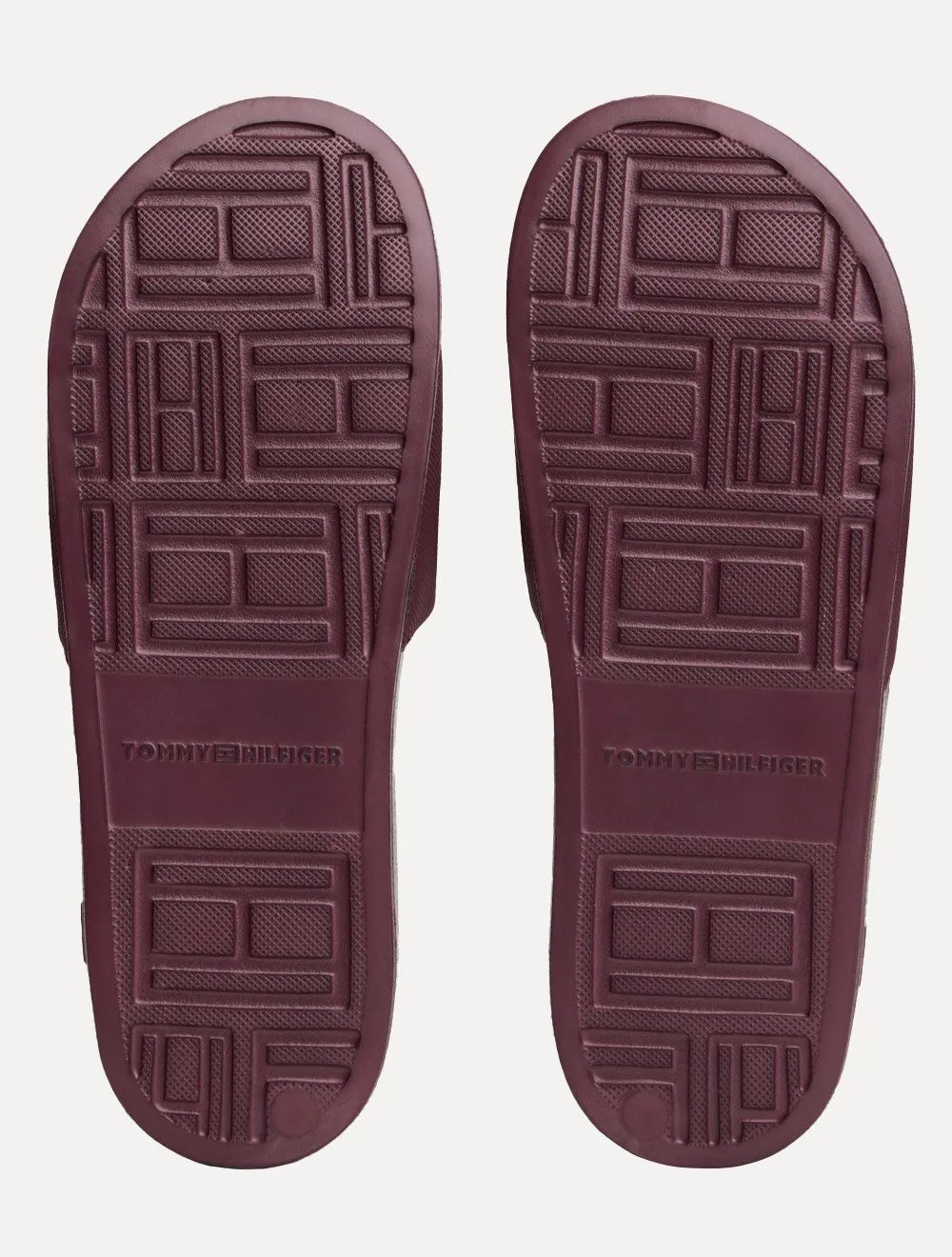 Chinelo Tommy Hilfiger Corp. Textured Pool Slide Vinho Escuro