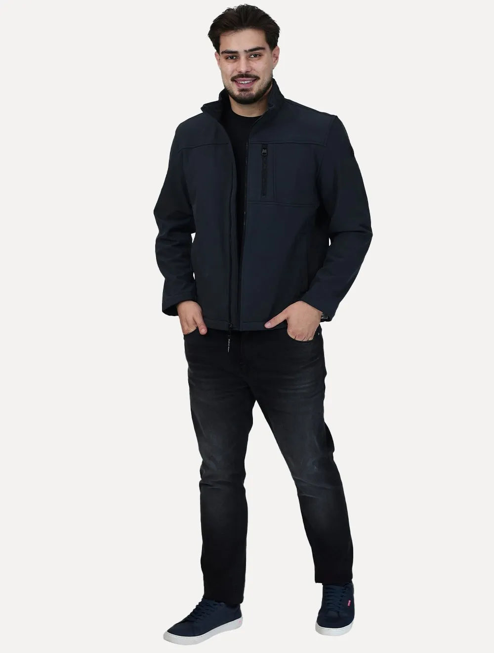Jaqueta Calvin Klein Masculina Basic FullZiper Aquaguard Chumbo