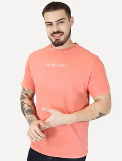 Camiseta Von der Volke Masculina Origineel Linear Brand Salmão