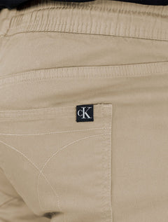 Calça Calvin Klein Jeans Masculina Slim Color Sarja Stretch Cáqui Claro