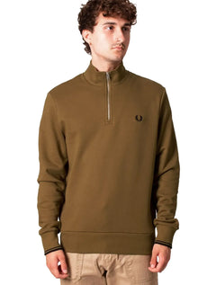 Blusa Fred Perry Moletom Masculina Regular Half Zip Cáqui
