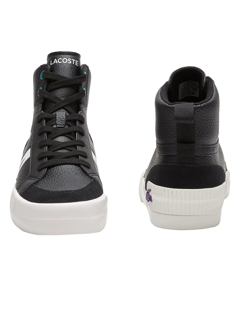 Tênis Lacoste Masculino Couro Sneaker L004 Blk/Off Wht Preto