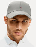 Boné Tommy Hilfiger Masculino Classic Cap Flag Tape Cinza Médio