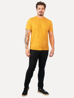 Camiseta Aramis Masculina Eco Lisa Curcuma Amarela