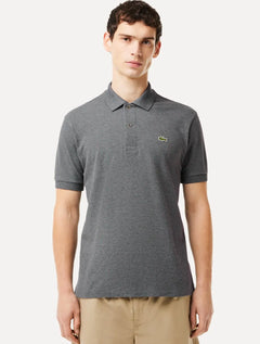 Polo Lacoste Masculina Classic Fit Mescla Cinza Mescla