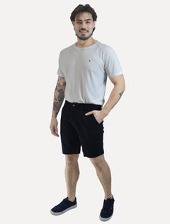 Bermuda Sergio K Masculina Chino Sarja Elastano Preta