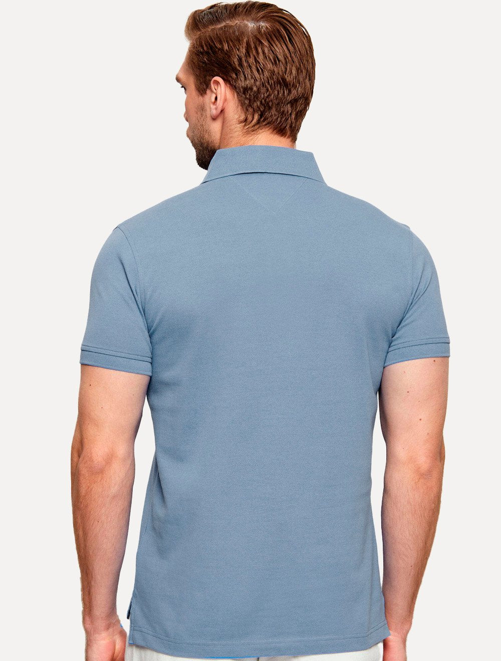 Polo Tommy Hilfiger Masculina Slim Piquet 1985 Azul Eclesiástico