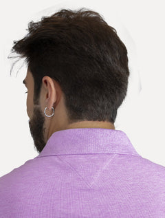 Polo Tommy Hilfiger Masculina Regular Piquet 1985 Lilás Mescla