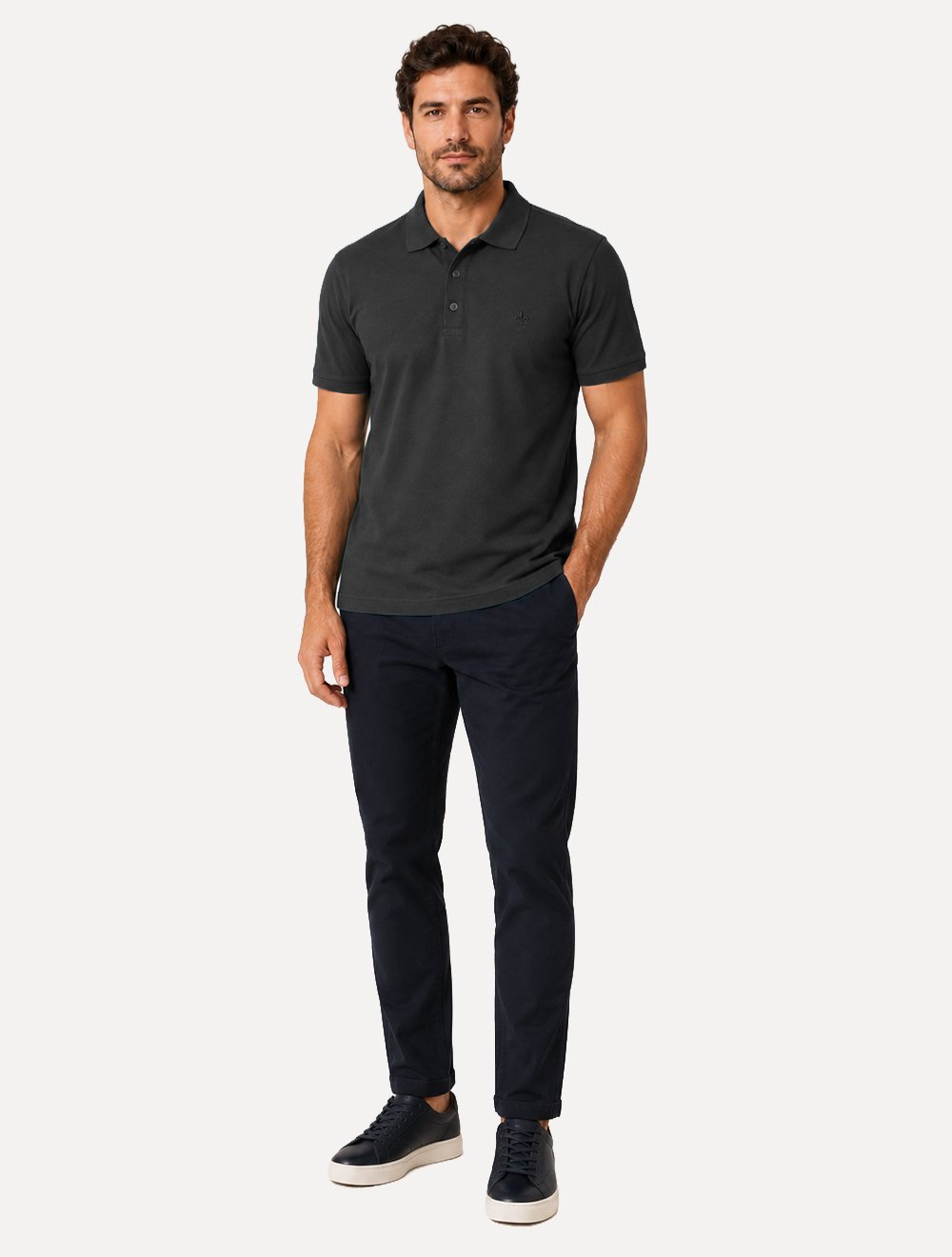 Polo Dudalina Masculina Essential Color Cinza Escuro