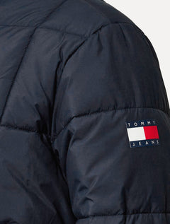 Jaqueta Tommy Hilfiger Masculina Puffer Collar DNA Azul Marinho