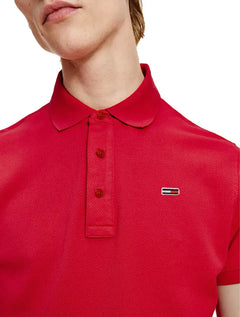Polo Tommy Jeans Masculina Regular Original Fine Piquet Vermelha
