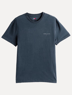 Camiseta Tommy Jeans Masculina Slim Linear Chest Azul Marinho
