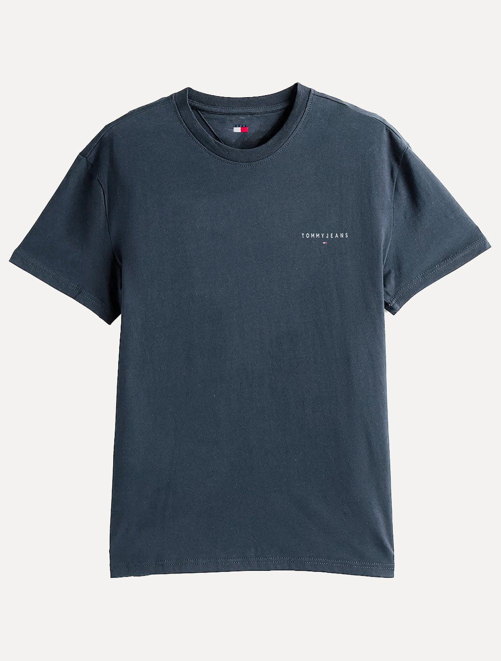 Camiseta Tommy Jeans Masculina Slim Linear Chest Azul Marinho 