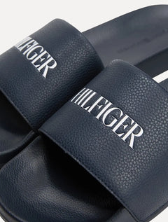 Chinelo Tommy Hilfiger Print Tumble Pool Slide Azul Marinho