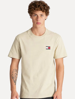 Camiseta Tommy Hilfiger Masculina Regular Badge Logo Tee Areia
